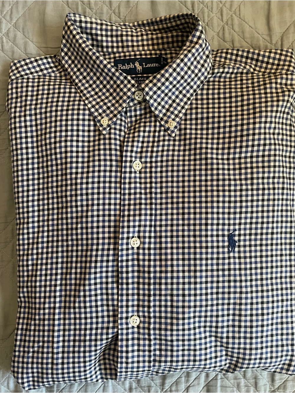 Polo‎ Ralph Lauren Blake Vintage Flannel Check Button Down Shirt in Blue Size L